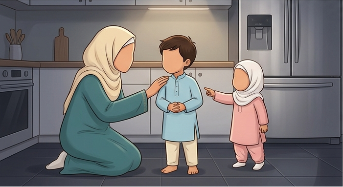 Usman telling the truth to his mother